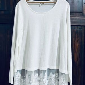 Cato Elegant White Lace Hem‎ Top 14/16